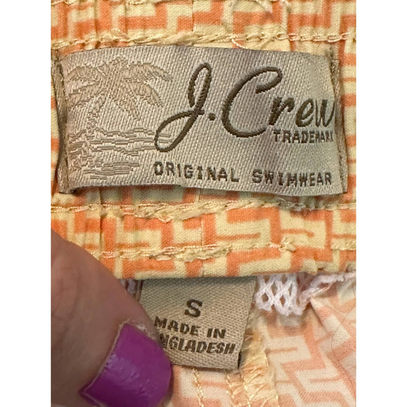 J. Crew men yellow orange print swim trunks size small - Picture 3 of 6